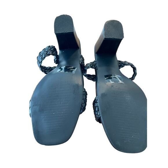 Levelle Women’s Aria Braided Two Strap Block Heel Sandals, Black, Size 10 - Picture 7 of 10